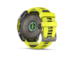 Умные часы Garmin Fenix 8 - 51 мм Solar, Sapphire титановый серый с желтым ремешком (010-02907-21)