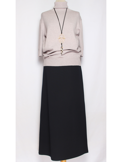 ЮБКА КЛАССИКА "ДЛИННАЯ ПРЯМАЯ" т.синяя р.44