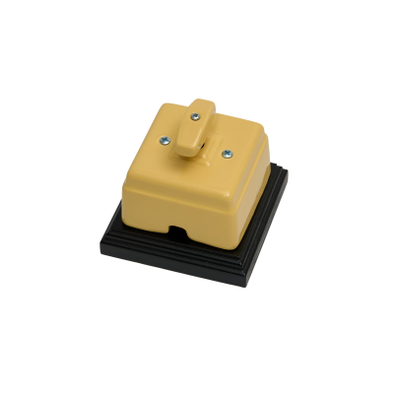 Поворотный ретро выключатель из керамики, Песочное Золото. 1-2 клав. ПРОХОДНОЙ