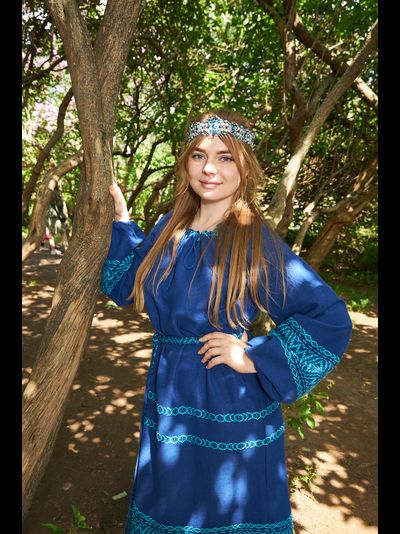 Платье "Ворожея" ручное ткачество