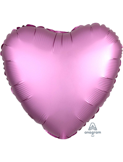 Шар Сердце Сатин Люкс  Фламинго