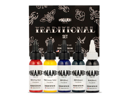 Dynamic Tattoo Ink Traditional Color Set (США 5 шт. по 1 OZ)