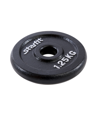 Диск чугунный STARFIT BB-204, d=26 мм, черный 0,5-25 кг