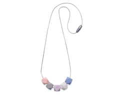 Бусы-прорезыватель из силикона Гексагоны скай