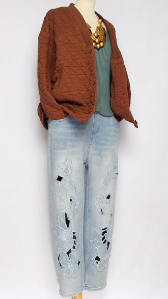 Куртка-жакет хлопок "Строченая" шоколад до р.54