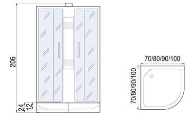 Душевая кабина МОНОМАХ Б/К 70/24 С МЗ