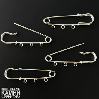 Основа-булавка для броши 1,5х10х60 мм, цвет серебро, цена за штуку