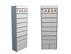 Диспенсер сигаретный ЛДСП, 9 полок по 10 видов, 731х420(320)х2200 (дверцы в накопит), EGGER Диамант