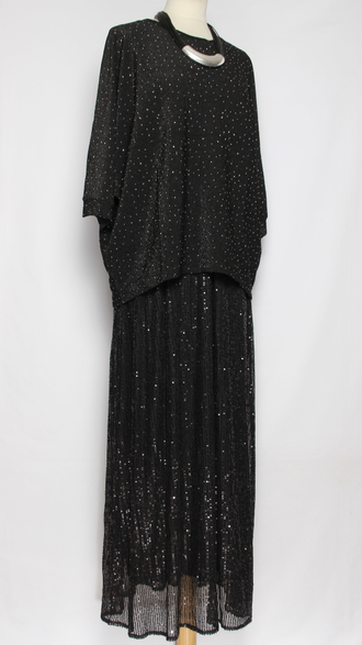 ДЖЕМПЕР с блеском "Кимоно свободный" черный р.48-54(56)