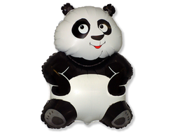 Фольгированный шар (33''/84 см) Фигура, Большая панда, Белый
