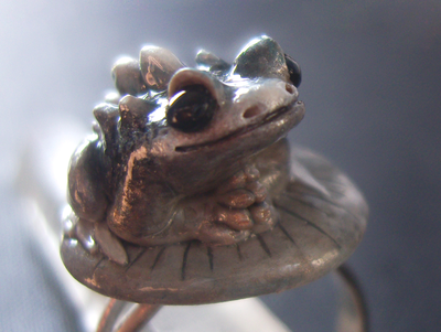 "Каменная Драконья Лягушка", кольцо в стиле фэнтези