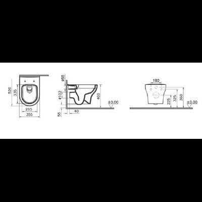 Подвесной безободковый унитаз Vitra Zentrum, 7786B003-0075