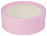 Коробка круглая для зефира, печенья с/о (розовая), Д200*70мм