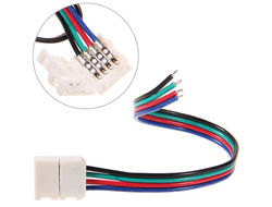 Коннектор LED 4-pin 10мм 1CN с проводом (для ленты RGB)