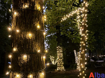 Гирлянда-нить 10 м, 220В, ТЕПЛЫЙ БЕЛЫЙ, IP65, провод ПВХ, с мерцанием