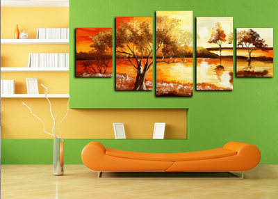 Модульная картина "Деревья у воды"