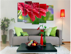 Модульная картина "Роса на цветочке"