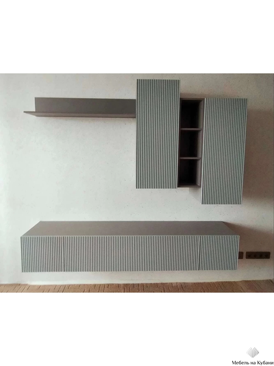 Сканди тумба под ТВ Серый Шифер/Грин Грей Софт