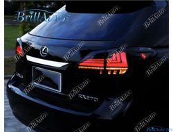 Стопы Lexus RX 2009-2015 черные с анимацией