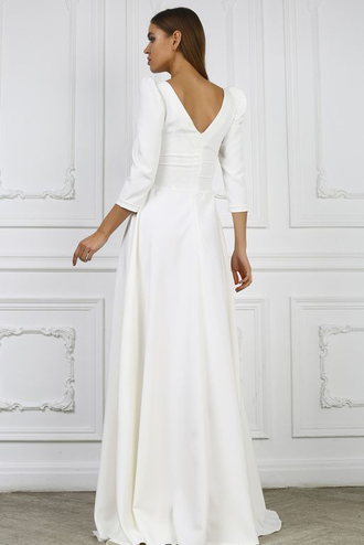 Белое длинное вечернее платье макси