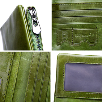 мужской бумажник из кожи зеленый
