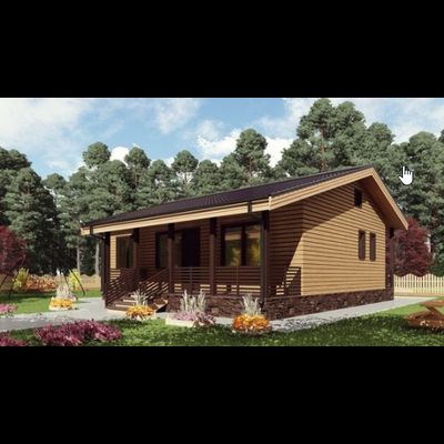 Одноэтажный каркасный дом с тремя спальнями 98м² (SK39)