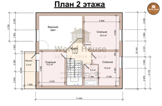 Дом с мансардой из газобетона с балконом. Проект №108.