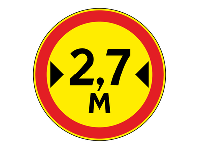 Знак дорожный 3.14 Ограничение ширины (Временный)