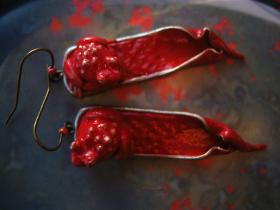 "Сургучные Императорские Лягушки", серьги югендстиль