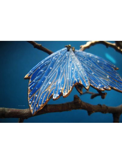 "Вавилонский мотылёк", крупные серьги-крылья авторской работы