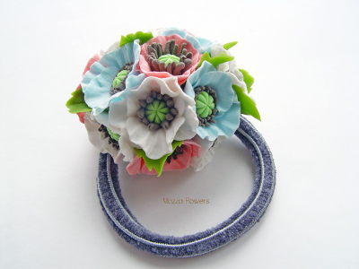 Резинка для волос "Цветные маки".