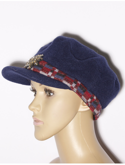 Екатеринбург. Шапка шерстяная "Кепка с кокардой"11283 синяя