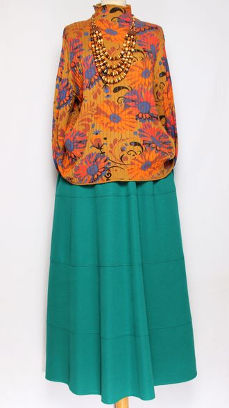 Джемпер ХЛОПОК "Хохлома резинка" горчичный до р.52