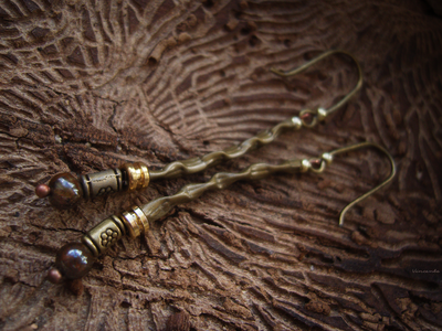 Бохо-серьги "Тропа по Редколесью"