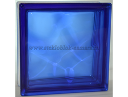 Стеклоблок Vitrablok окрашенный в массе волна синий