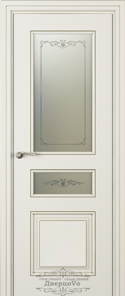 PORTE RICHI (Беларусь). АУРА, БЬЯНКА (ЛЧ53-С2), Ral 9010/ ПАТИНА ЗОЛОТО. СТЕКЛО БРОНЗА с ПЕСКОСТРУЙНОЙ ОБРАБОТКОЙ