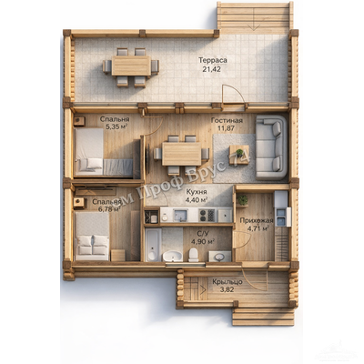 «Вега»  10,54 х 7,52 м — 63,25 м²