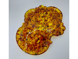 Поднос фигурный с мелким янтарем