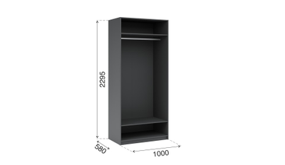 Шкаф РОНДО Софт 100.1/ручка СА-1/1 Антрацит/Бетон натуральный