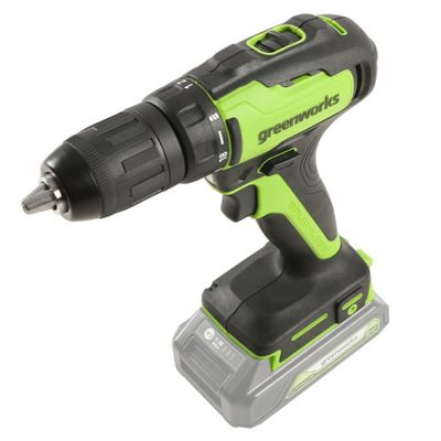 Дрель-шуруповерт аккумуляторная Greenworks GD24DD35K2, 24V, АКБ 2 Ач и ЗУ в кейсе