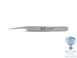 Пинцет для наращивания ресниц Rili, серия NanoFiber, тип Прямой с изгибом