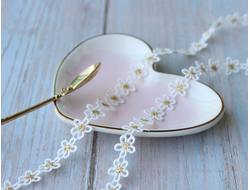 КРУЖЕВНАЯ ЛЕНТА, 1.1 СМ. АРТ. К-0006, 1 МЕТР. ЦВЕТ: Белый/золотистый