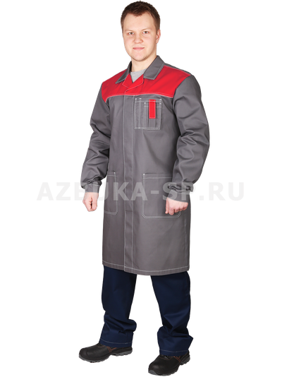 Халат ГОРОД серый с красным