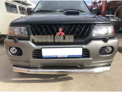 Защита переднего бампера d76 для Mitsubishi Pajero Sport (1998-2007)