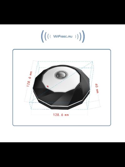 Потолочная - настенная WiFi/LAN видеокамера панорамная с DVR, Full HD 3Mp (IP Pro (VR cam. EseeCloud))