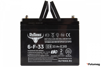 Аккумулятор RuTrike 6-F-33 (12V33A/H C20)