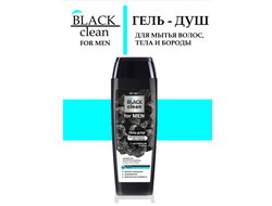 ГЕЛЬ-ДУШ с активным углем для мытья волос тела и бороды 400мл ВИТЕКС BLACK CLEAN