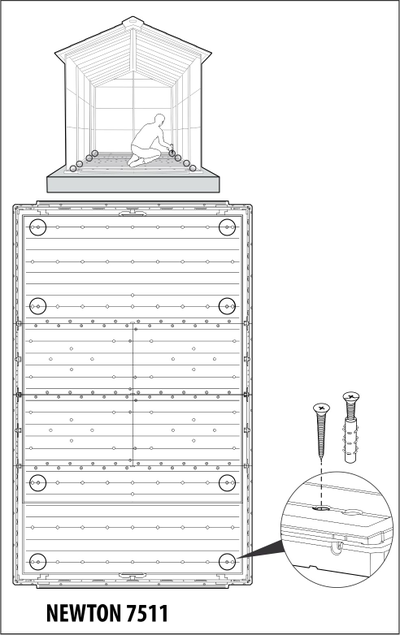 Сарай "Ньютон 7511" (размеры 210 х 342 см), серый