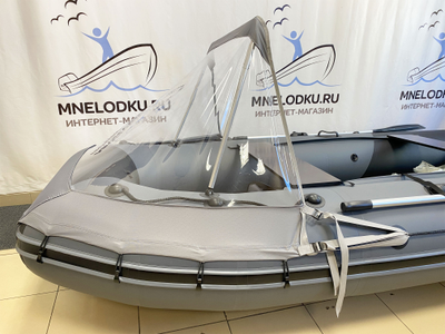 Тент носовой прозрачный Таймень RX 3700 вид сбоку