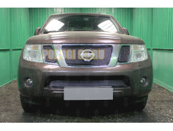 Защита радиатора Nissan Pathfinder (NAVARA) 2012-2014 (black) верх PREMIUM